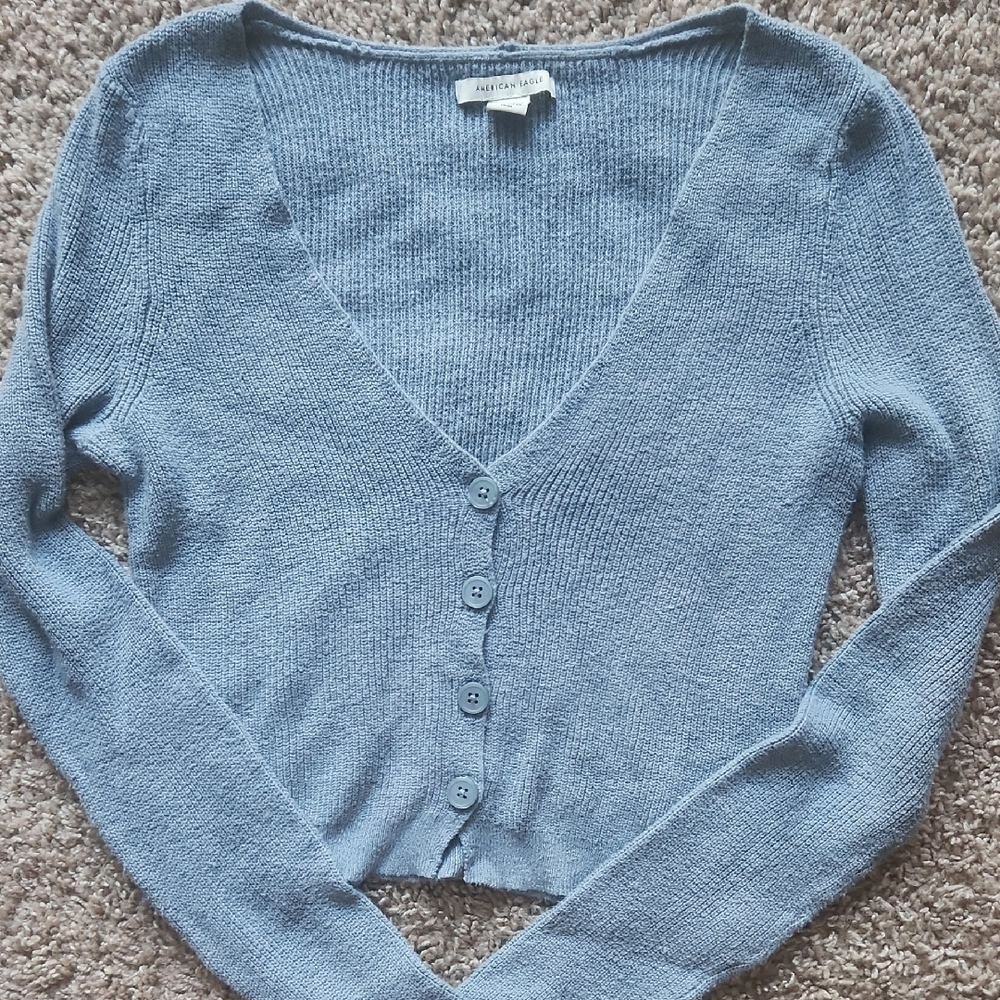 American Eagle Outfitters Slate Blue Cardigan